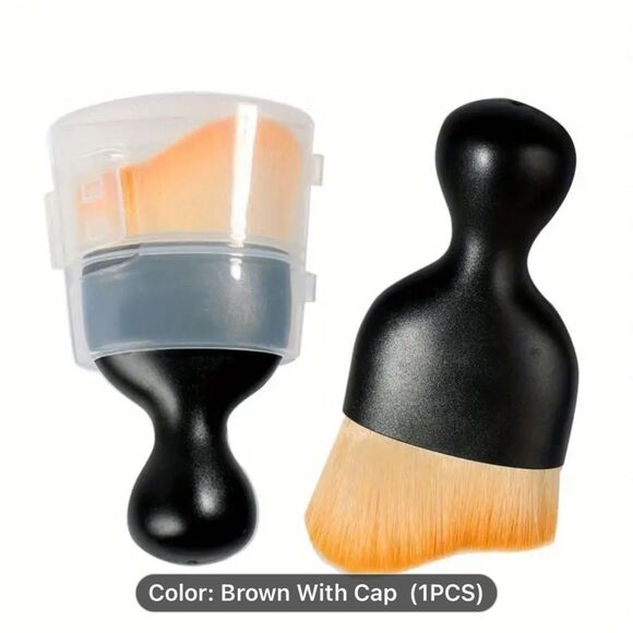 Slanted Foundation Makeup Brush With Case - Picture 1 of 8
